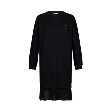 Rochie mini dreapta cu terminatie cu pliuri