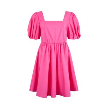 Rochie mini evazata cu maneci scurte bufante