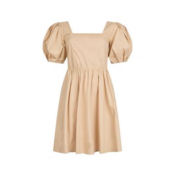 Rochie mini evazata cu maneci scurte bufante