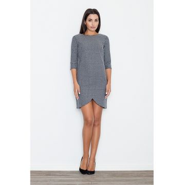Rochie  poliester - gri - fermoar la spate - eleganta