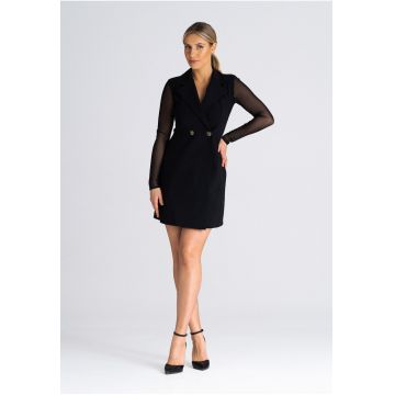 Rochie - Poliester - Negru