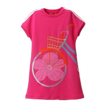 Rochie-tricou cu aplicatie bicicleta