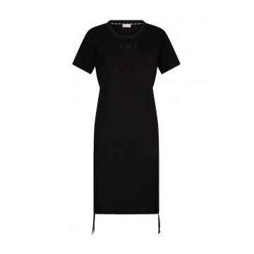 Rochie-tricou din amestec de bambus cu fronseuri laterale