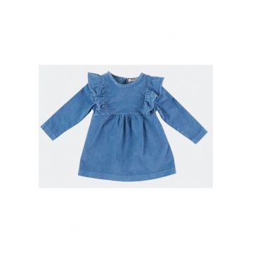 Rochie babydoll cu maneca lunga si volanas -  - Braverry - Albastru - pentru fetite