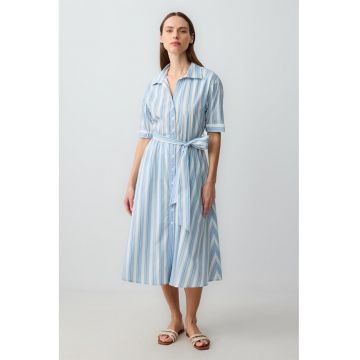 Rochie-camasa midi cu buzunare laterale