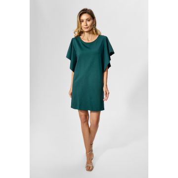 Rochie casual-eleganta cu maneci asimetrice si croi lejer Marillu Verde