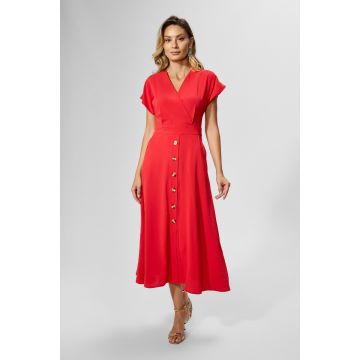 Rochie casual-eleganta din voal cu decolteu in V petrecut Roxy Rosie