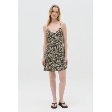 Rochie cu decolteu in V si animal print