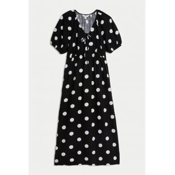 Rochie cu decolteu in V si model cu buline