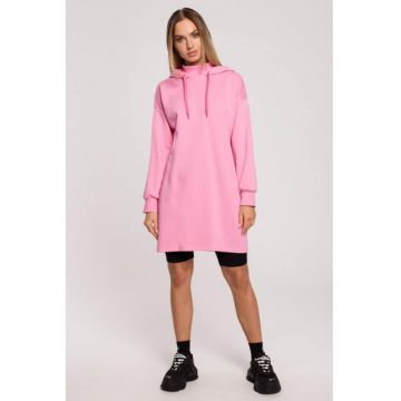 Rochie cu guler inalt si gluga -