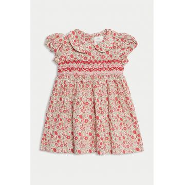 Rochie cu imprimeu si guler rotund