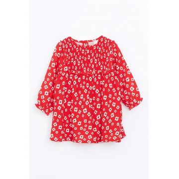 Rochie cu maneci lungi si model floral