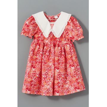 Rochie cu maneci scurte si imprimeu floral