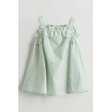 Rochie cu model in dungi si decolteu patrat