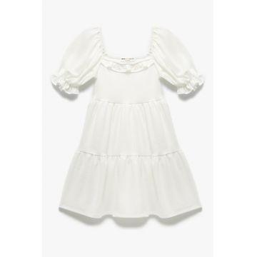 Rochie cu volane si maneci bufante