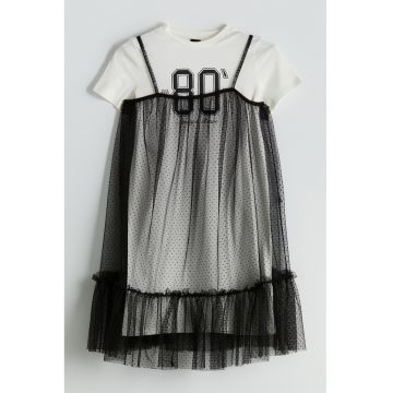 Rochie de bumbac cu tul
