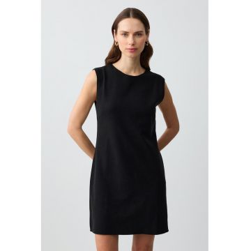 Rochie din amestec de bumbac cu croiala dreapta