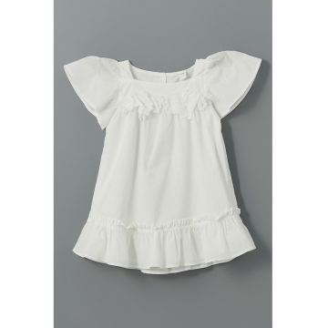 Rochie din bumbac cu decolteu patrat