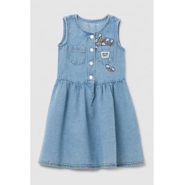 Rochie din denim cu broderie