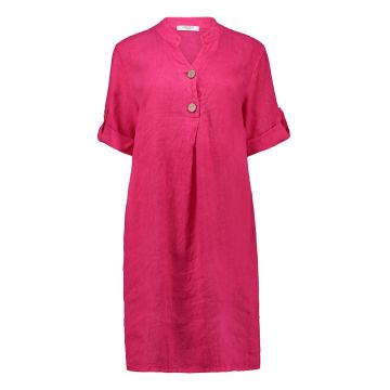 Rochie din in cu model uni
