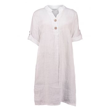 Rochie din in cu model uni