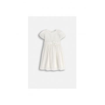 Rochie evazata cu maneci bufante - Alb
