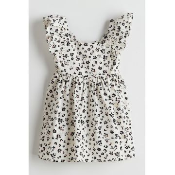 Rochie evazata cu model si detalii cu volane