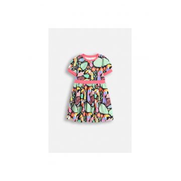 Rochie evazata cu motive tropicale