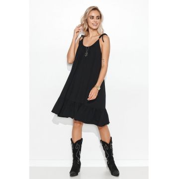 Rochie evazata fara maneci - cu volane -