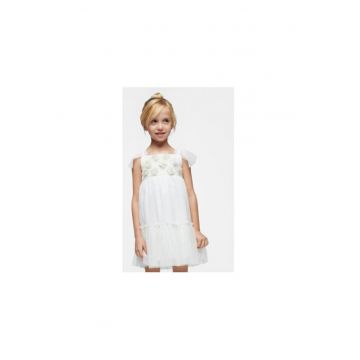 Rochie fete -  013744 - Ecru - Poliester -