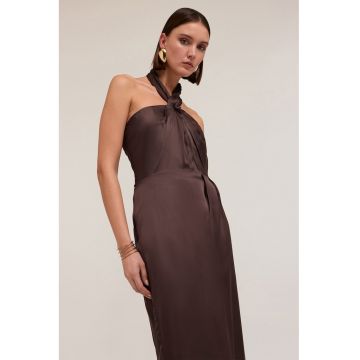 Rochie maxi cu decolteu halter