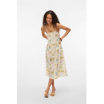 Rochie midi cu bretele inguste