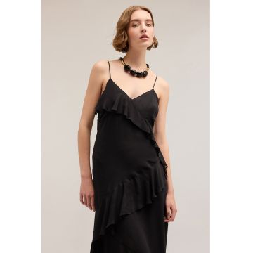 Rochie midi cu bretele inguste