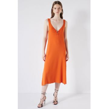 Rochie midi cu decolteu in V