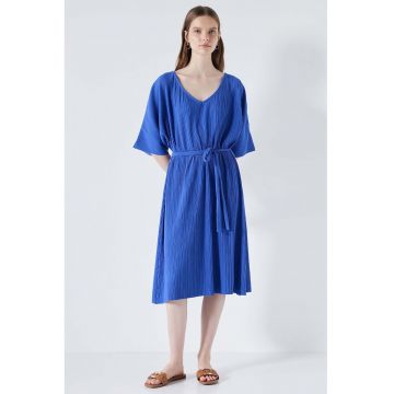Rochie midi cu decolteu in V