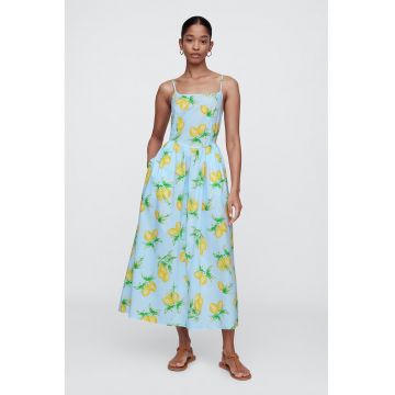 Rochie midi cu imprimeu cu fructe