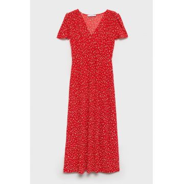 Rochie midi cu slit si decolteu in V