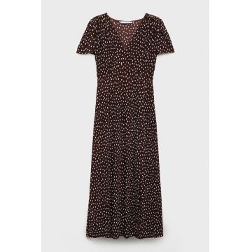 Rochie midi cu slit si decolteu in V