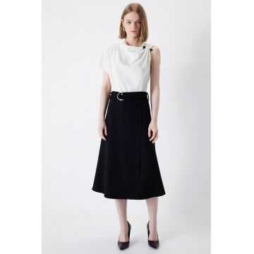 Rochie midi evazata cu catarama