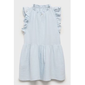 Rochie midi evazata cu detalii perforate