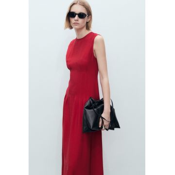 Rochie midi evazata fara maneci