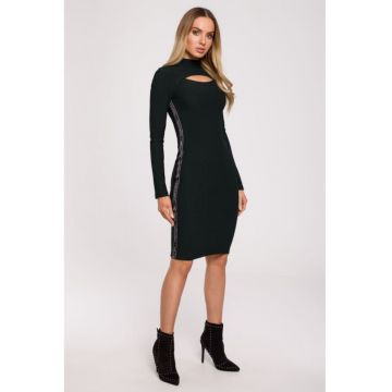 Rochie midi mulata cu decupaj si banda laterala -