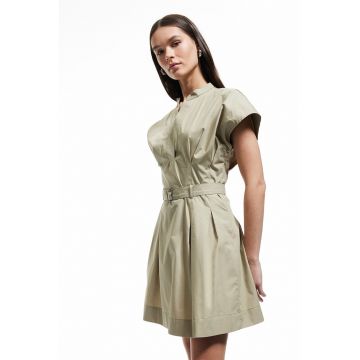 Rochie mini cu croiala in A si curea asortata
