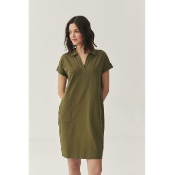 Rochie scurta cu decolteu in V si model uni