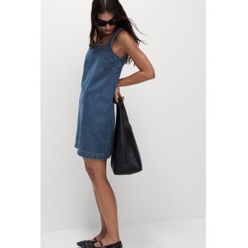 Rochie scurta din denim fara maneci