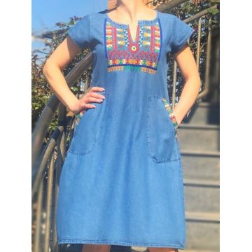 Rochie Traditionala din denim Sanda 18