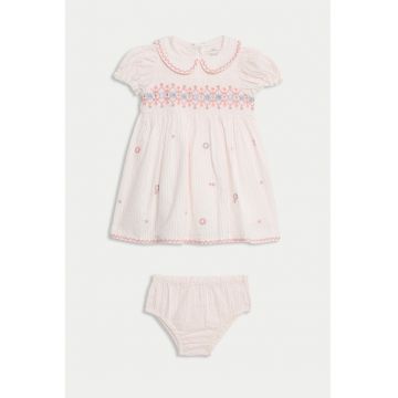 Set de rochie cu detalii brodate si chiloti - 2 piese