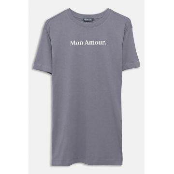 Tricou de bumbac cu imprimeu text