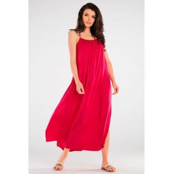 Fucsia Midi Rochie Fara maneca A428