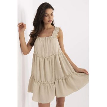 Rochie  bumbac - bej -